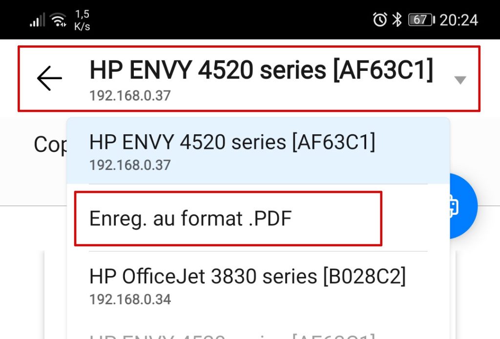 Enregistrer en pdf