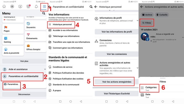 Trouver les videos enregistrees