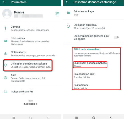 Enregistrer image whatsapp