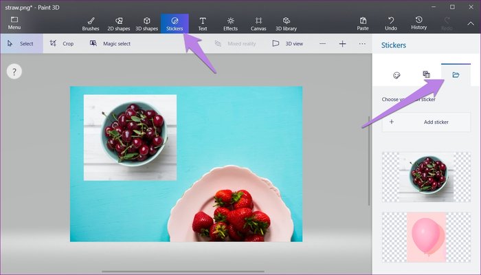 Paint 3d enregistrer un sticker 2 Paint 3d enregistrer un sticker