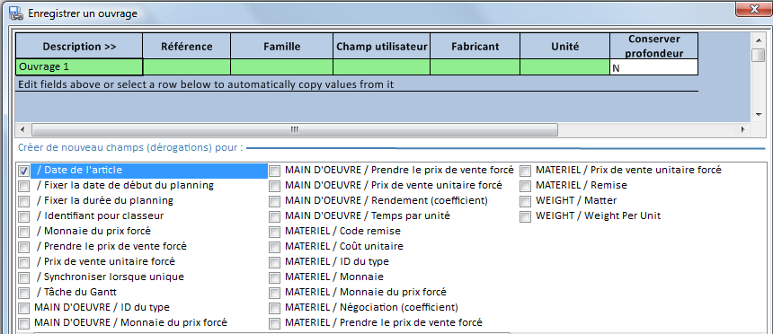 Enregistrer remise
