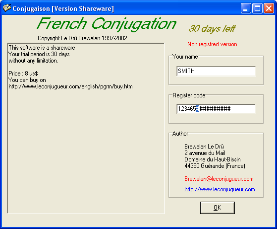 A enregistrer conjugaison