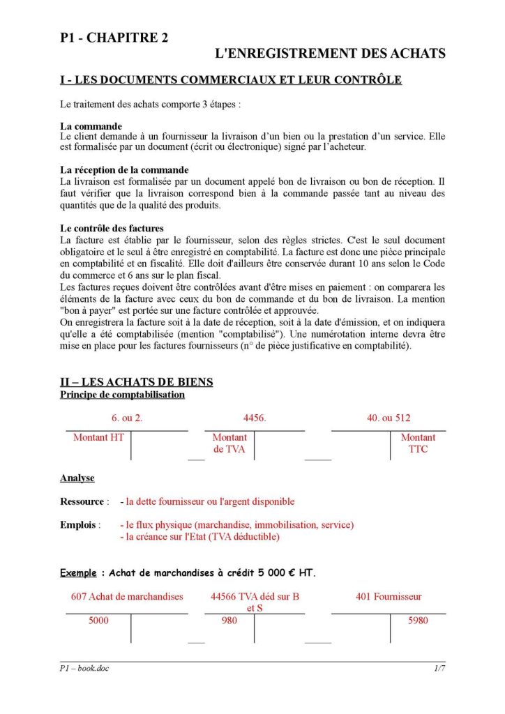 Enregistrement d'un achat