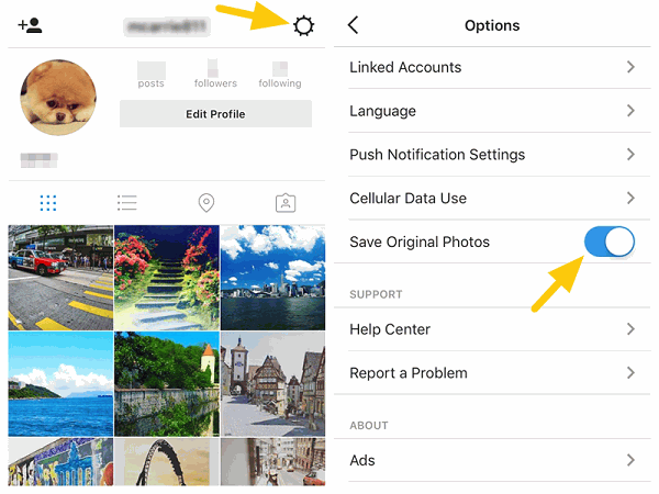 Enregistrer image instagram