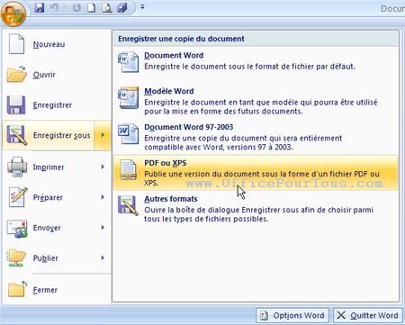 Comment enregistrer un document word en pdf
