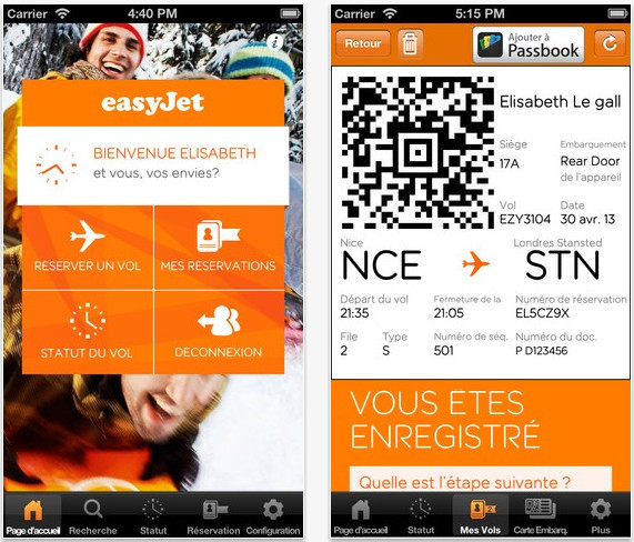 S'enregistrer sur easyjet