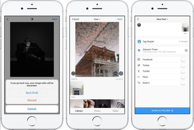 Enregistrer brouillon instagram