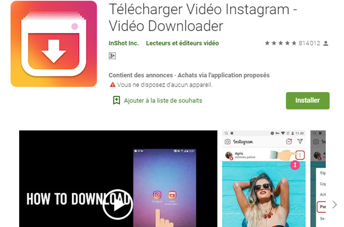 Enregistrer une photo depuis instagram