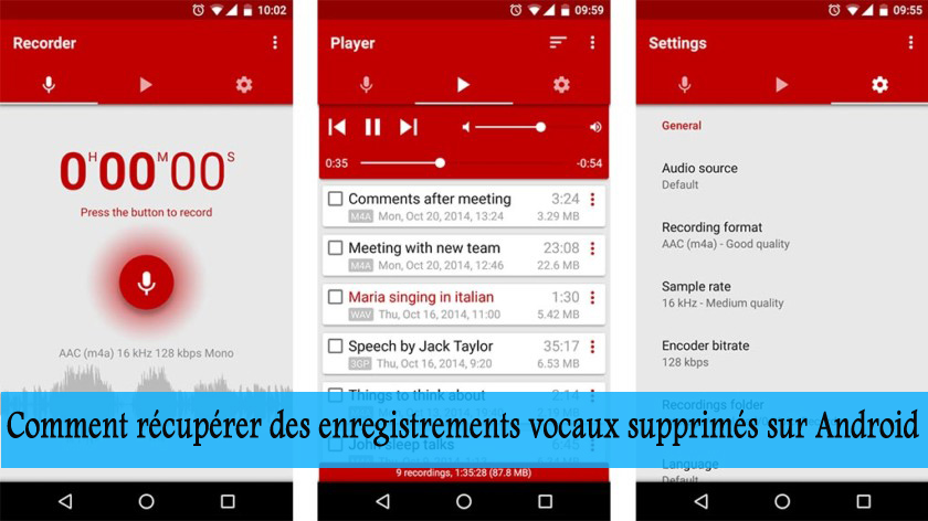 Enregistreur vocal google