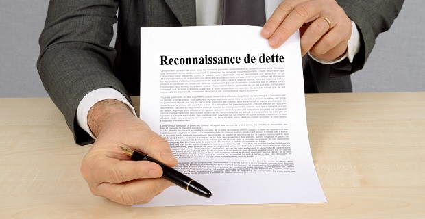 Ou enregistrer une reconnaissance de dette