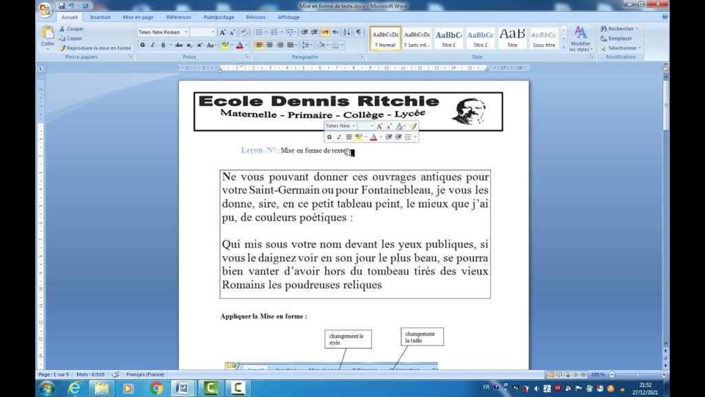 Pour enregistrer ctrl