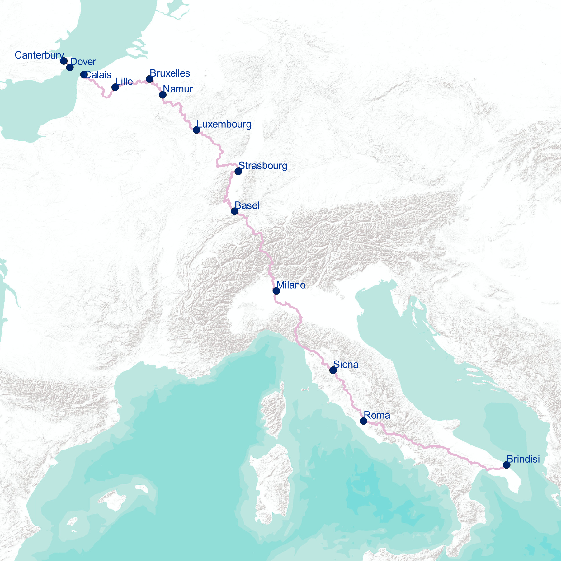 Eurovelo 5 Via Romea Francigena Carré