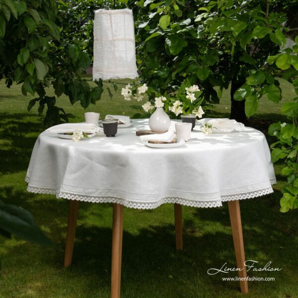 NORA Nappe ronde/ovale blanche