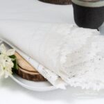 NORA Serviette de table blanche