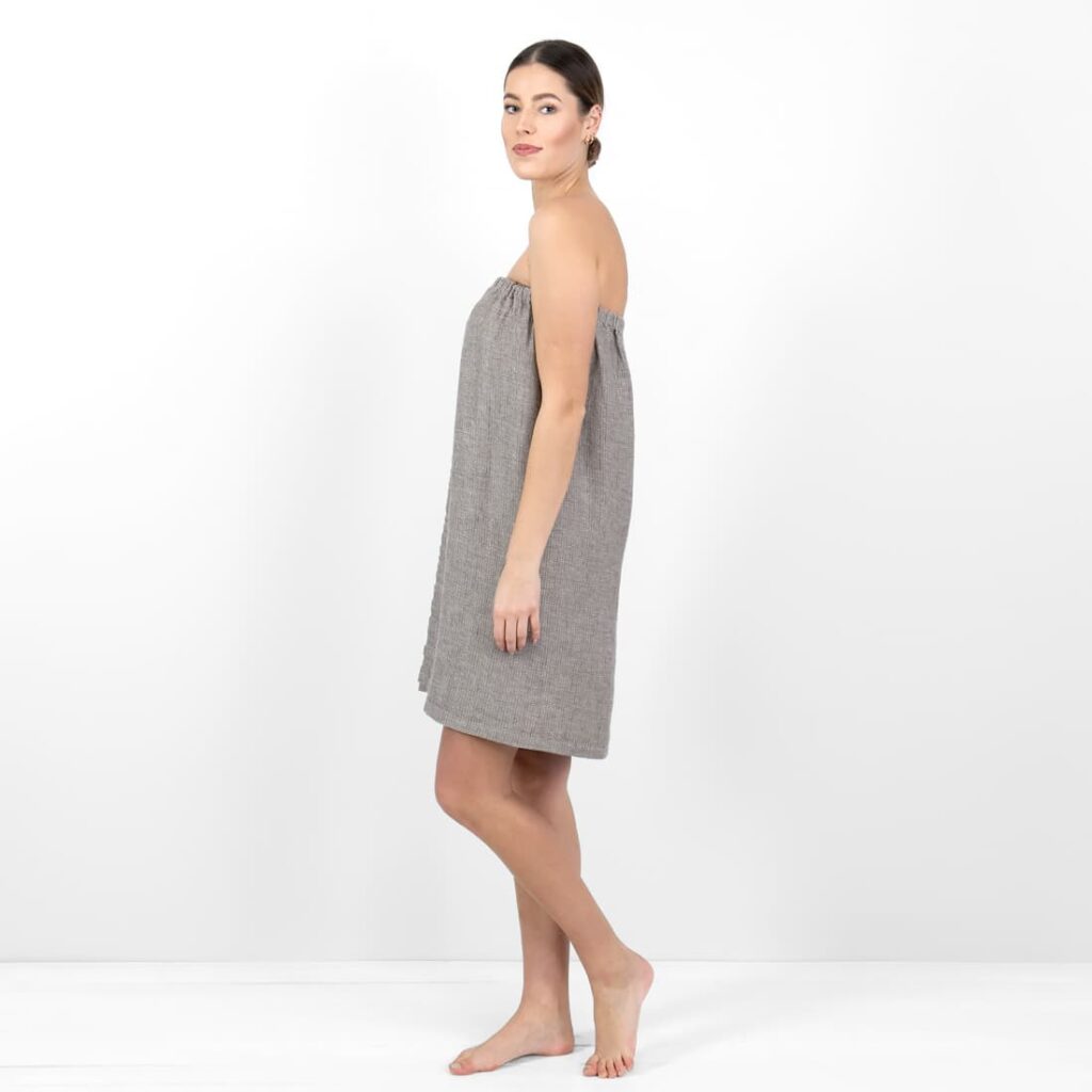 PURO Serviette à enrouler grise et brune 2 PURO Serviette à enrouler grise et brune – Image 2