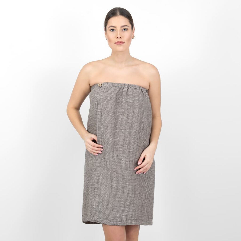 PURO Serviette à enrouler grise et brune 3 PURO Serviette à enrouler grise et brune – Image 3