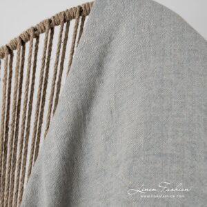 MAMBA Couverture gris bleu 13 linen grey blue blanket washed.