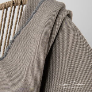 NILO Couverture gris 13 Linen cotton grey blanket with fringes, washed.