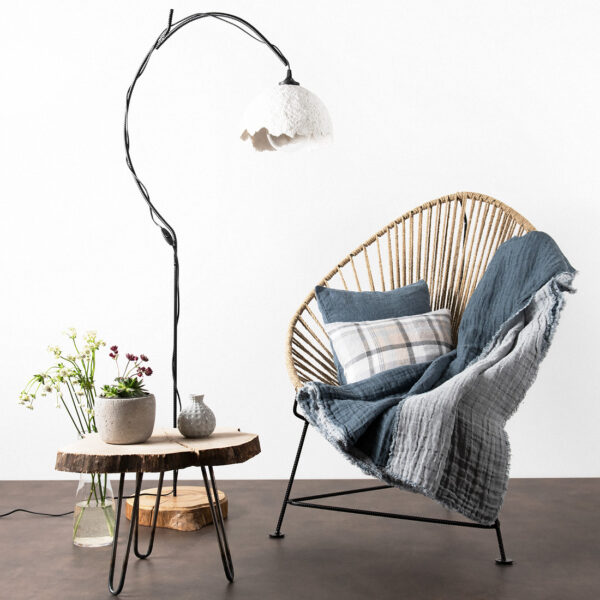 FOCUS dark grey linen blanket