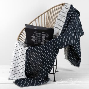 HAZEL Couverture noire 9 HAZEL black linen cotton blanket