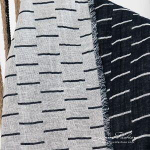 HAZEL Couverture noire 11 HAZEL black linen cotton blanket double-sided