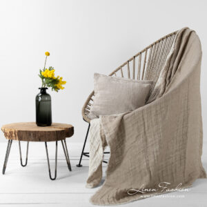 FARGO Couverture beige 11 Linen double side beige blanket.