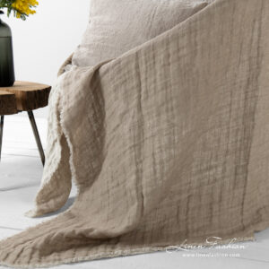 FARGO Couverture beige 12 Linen double side beige blanket, washed.