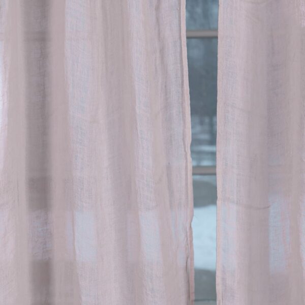 pink linen curtains, light weight