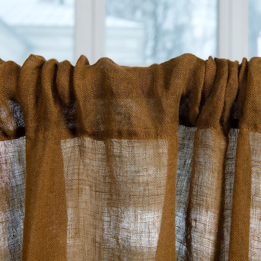 BOHEMIA Rideau brun doré 6 golden brown linen curtain, with channel