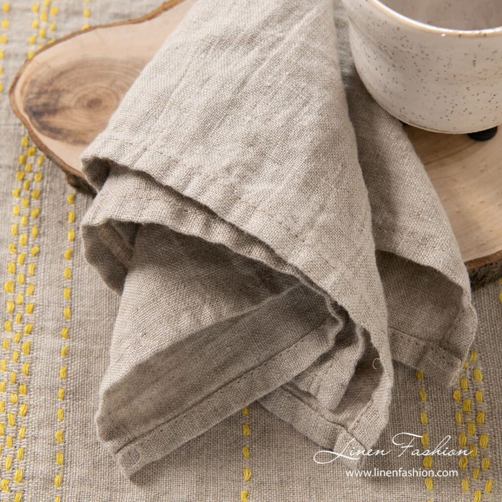 GAMMA Serviette de table lin naturel 2 Linen napkin in flax color, gamma.