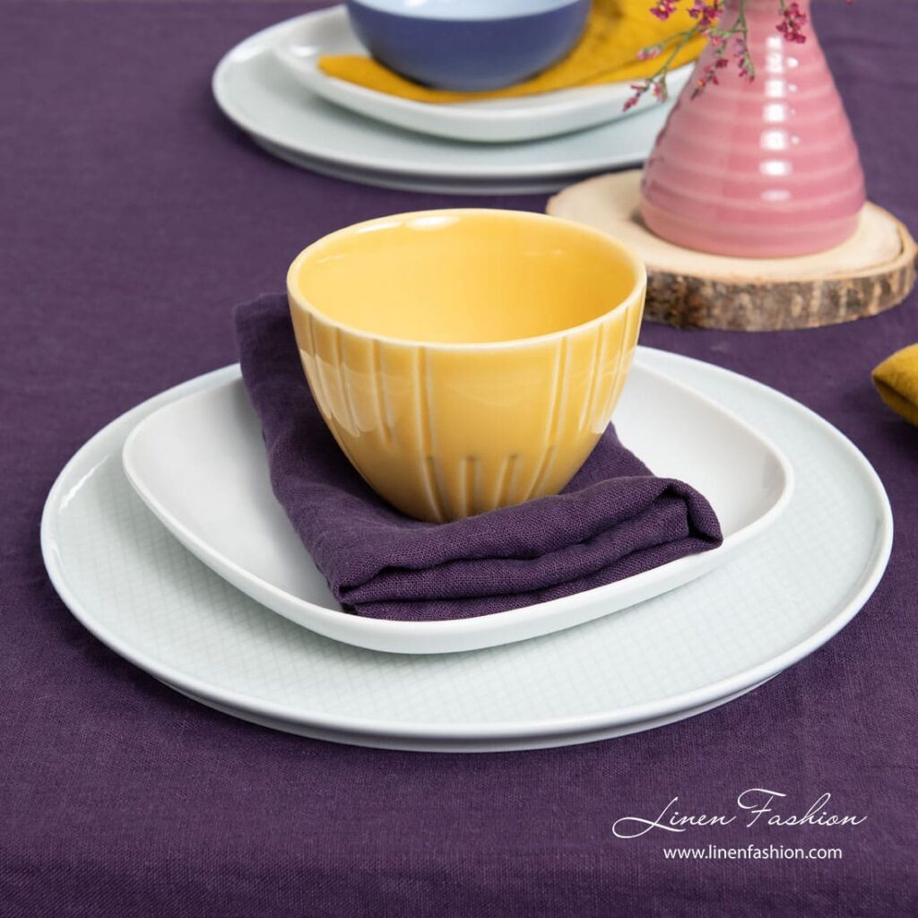 GAMMA Serviette de table violet 4 Purple pure linen napkin