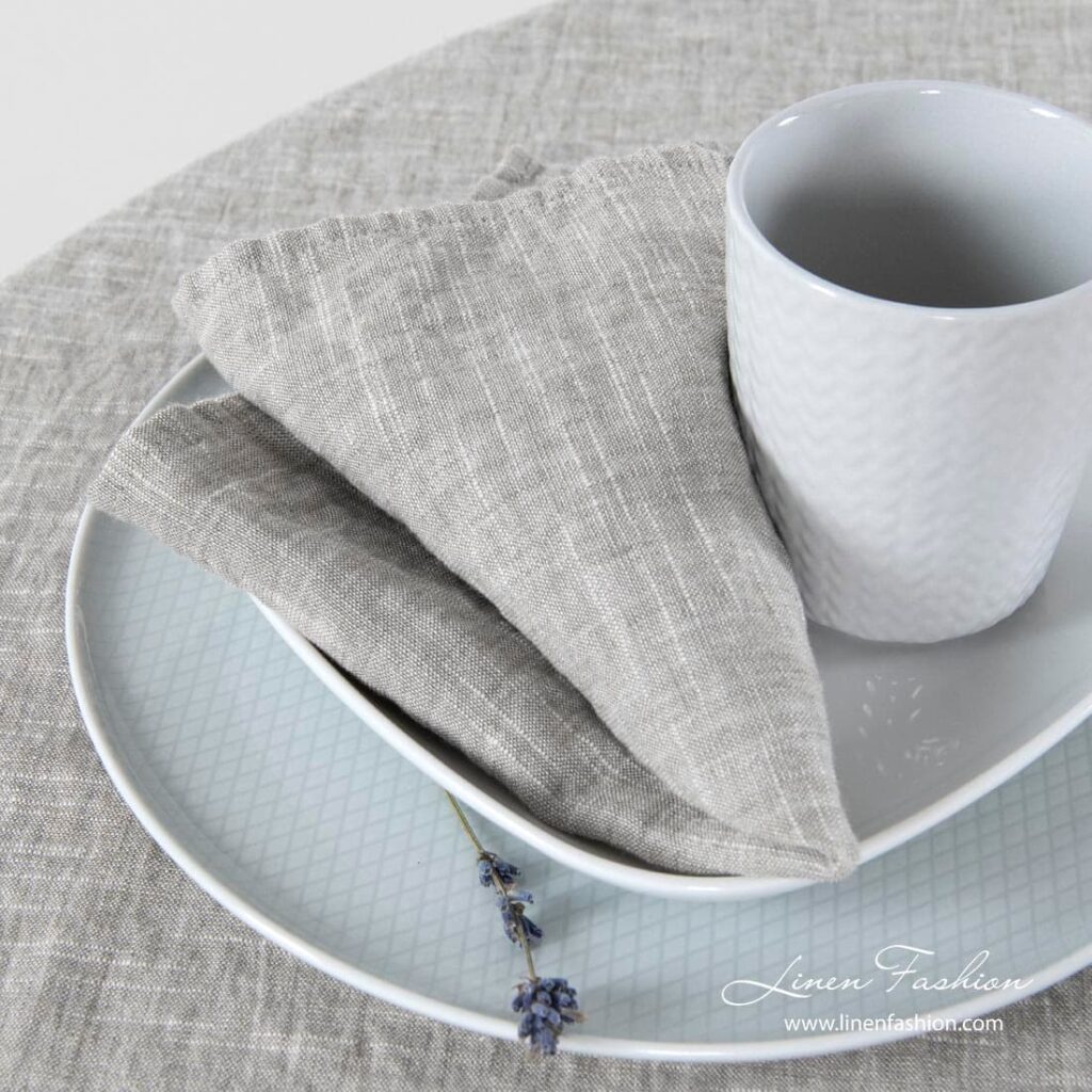 ASTRA Serviette de table beige 1 Light grey napkin, astra.