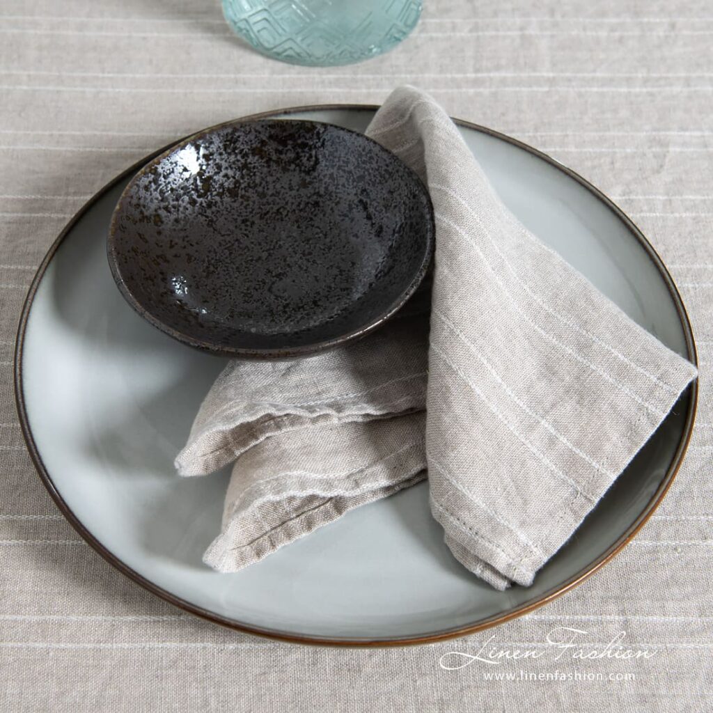 URBAN Serviette de table beige 3 Natural linen color napkin