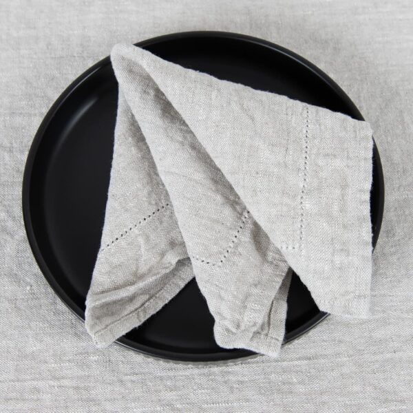 beige linen napkins, washed