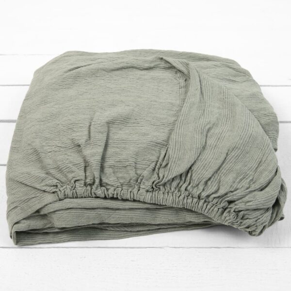 DOVI Drap-housse rayures gris vert