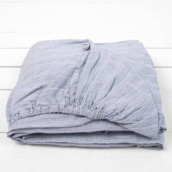 DOVI Drap-housse rayures bleu clair