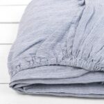 DOVI Drap-housse rayures bleu clair