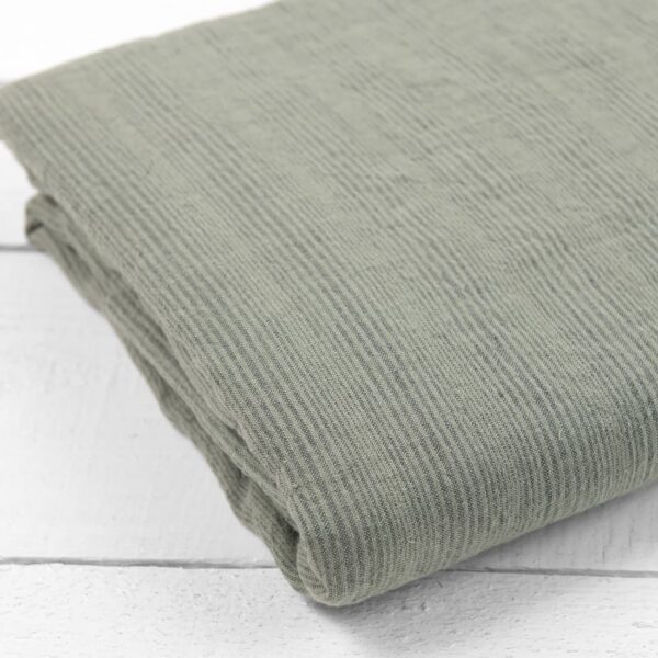 DOVI Drap plat rayures gris vert – Image 2