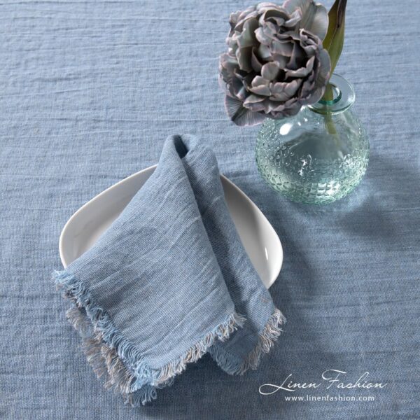 MANTIS greyish blue linen napkin