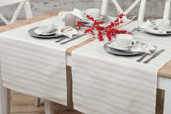 ORNA Chemin de table blanc