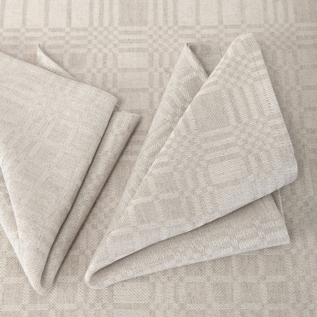 CAMPO Serviette de table beige 1 Beige linen cotton napkin