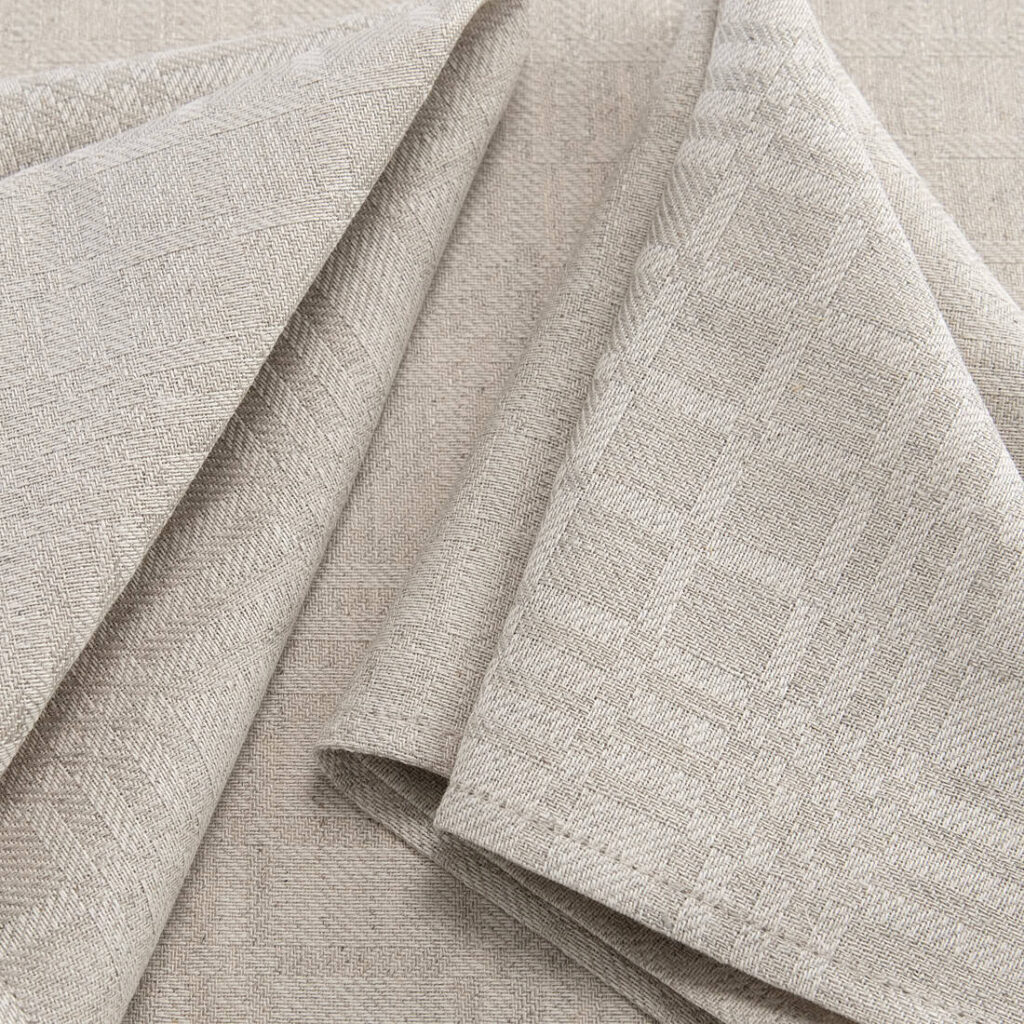 CAMPO Serviette de table beige 2 Beige linen cotton napkin, twill