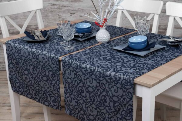 ATLANTA Chemin de table bleu