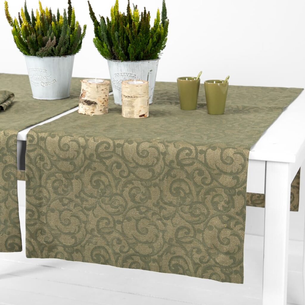ATLANTA Chemin de table olive 2 ATLANTA Chemin de table olive – Image 2
