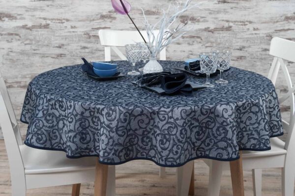 ATLANTA Nappe ronde/ovale bleue