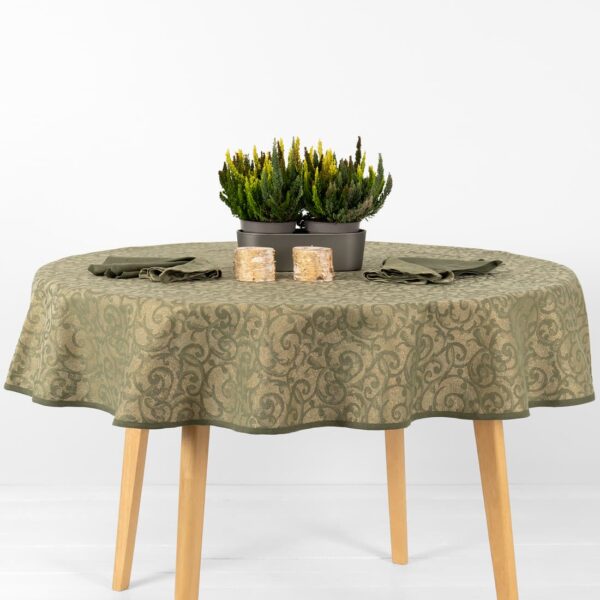 ATLANTA Nappe ronde/ovale olivier