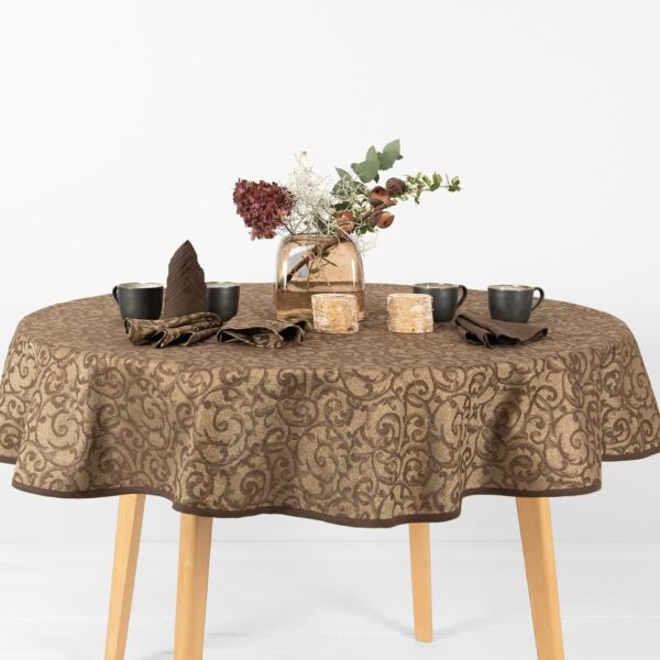 ATLANTA Nappe ronde/ovale marron – Image 2