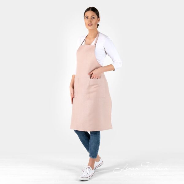 CANDY rosy linen cotton apron in full size