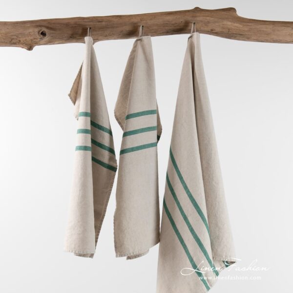 VILLA Drap de bain rayures vertes