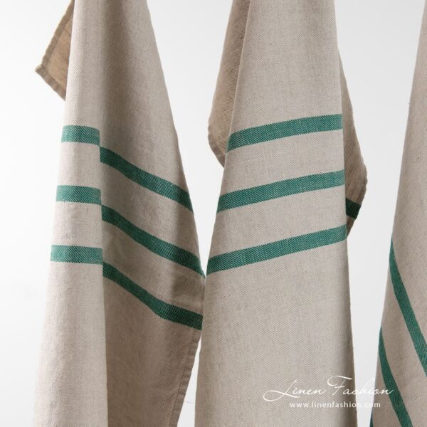 VILLA Drap de bain rayures vertes – Image 3